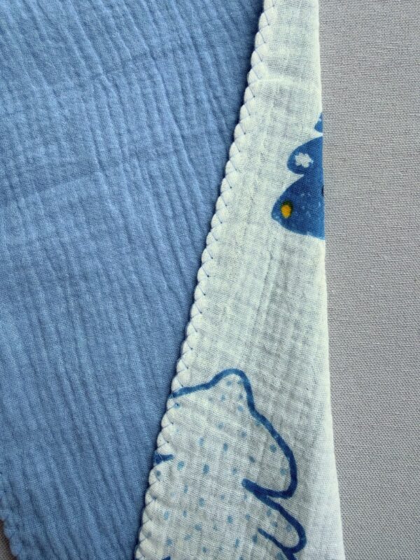 Blue Edge Burp Cloth - Cotton Cloud Blue