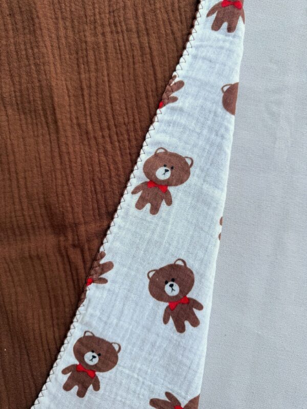 Brown Edge Burp Cloth - Teddy Bear Brown